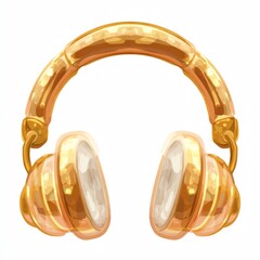 Wireless portable headset illustration. Headphones for music apps or mobile applications