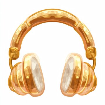 Wireless portable headset illustration. Headphones for music apps or mobile applications
