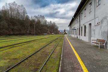 old railway station in Zag&oacute;rz in eastern Poland