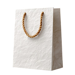 White paper gift bag with rope handle
