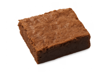 Chocolate brownie dessert square with transparent background