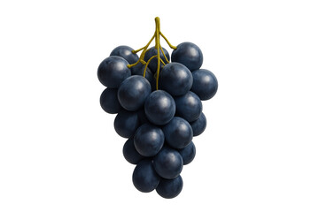 Fototapeta premium Fresh black grapes bunch with transparent background