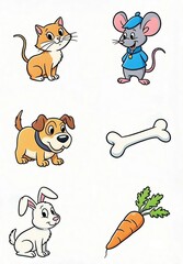 Icons set of animals illustration 