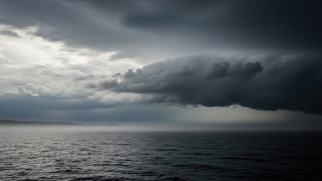 Dark stormy clouds over ocean - Powered by Adobe