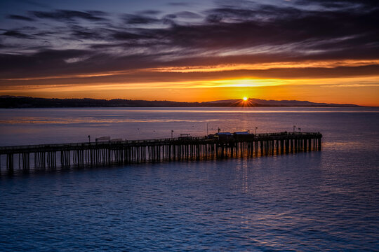 Historic Capitola Wharf at sunrise 