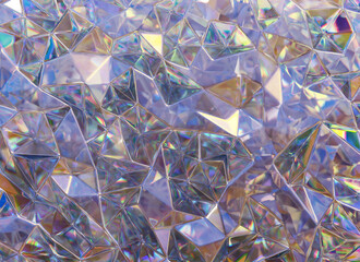 Luxury Abstract Colorful Holographic Crystal Texture Reflection Close Up Background 3D rendering	
