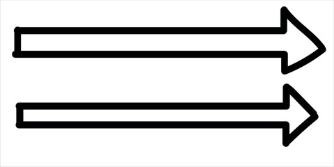 Two black arrows pointing to the right on a white background