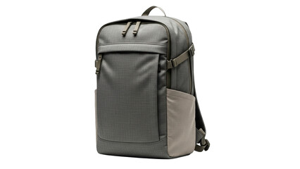 Fototapeta premium A modern gray backpack on transparent background, perfect for travel and outdoor activities