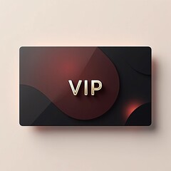 stylish golden VIP on abstract red background