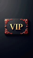 premium black leather VIP card with gold text