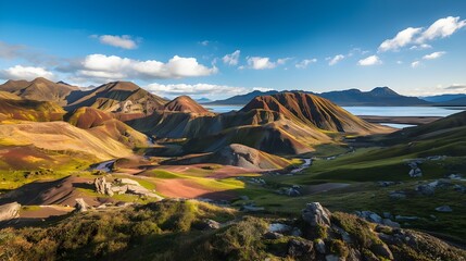 mountain landscape with blue sky