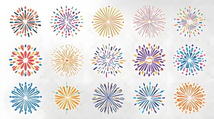 set of vector floral elements