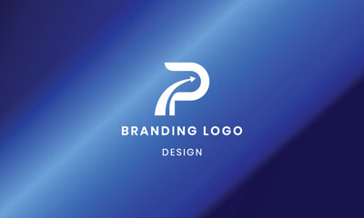 Modern creative arrow P letter logo with abstract gradient background .