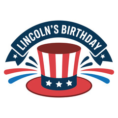 celebration hat design for lincolns birthday, vector illustration