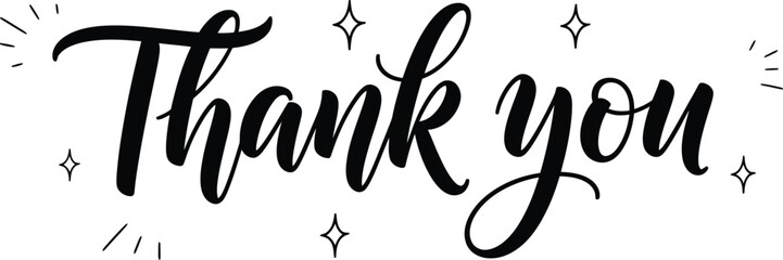 Fototapeta premium Thank You - Elegant Calligraphy Design with Sparkling Accents