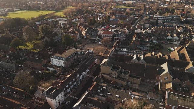 Aerial footage of Petersfield, civil parish in the district of Hampshire