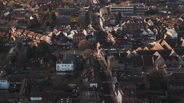 Aerial footage of Petersfield, civil parish in the district of Hampshire
