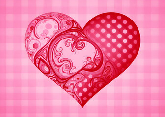 Valentine Card Checks and Swirls