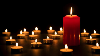 Lit candles in the dark for national day of remembrance
