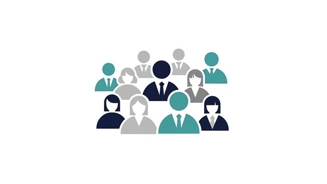 A group of abstract, colorful business people icons representing a diverse team or community - Powered by Adobe