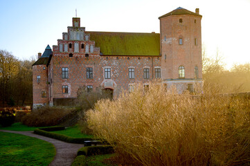 Fototapeta premium Torup slott Sweden 2025.12.27. Old beautiful brick castle of Torup in Skane