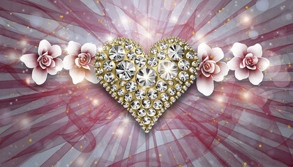 Karta walentynkowa z sercami w kolorach białych i czerwonych. Symbole miłości i wierności. Kształt serca jako symbol miłości. 