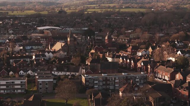 Aerial footage of Petersfield, civil parish in the district of Hampshire