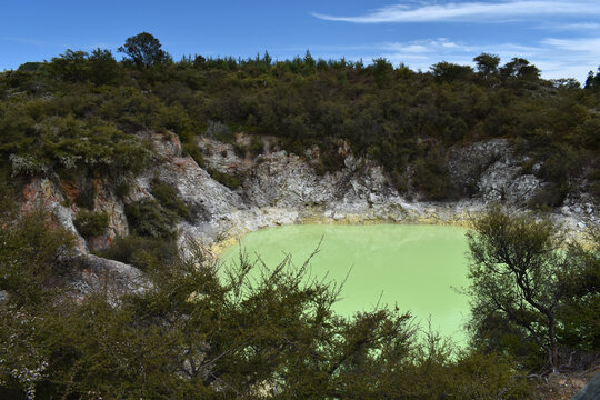 The Devils Bath,  Waiotapu Thermal Wonderland, Rotorua, North Island, New Zealand