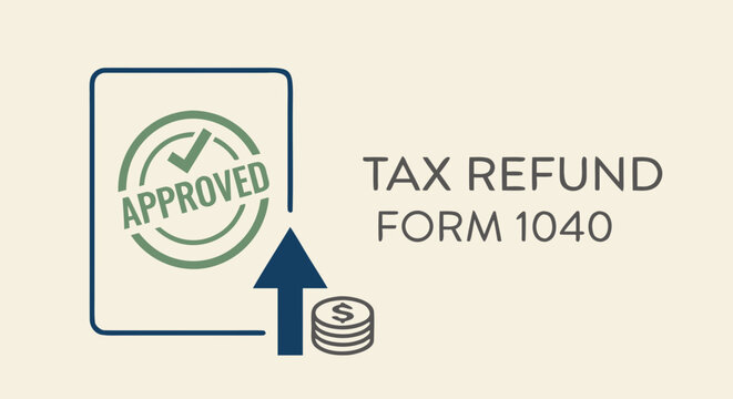 Tax Refund Form 1040 Approved Illustration