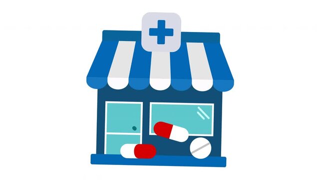 Pharmacy icon animation. Animated for healthcare, pharmacy, and medical related designs.