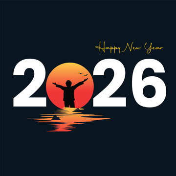 Happy new year 2026 freedom concept vector illustration 