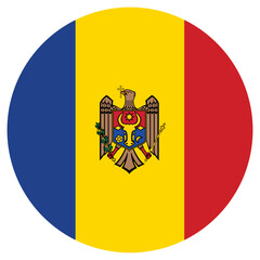 button flag of Moldova icon vector illustration 