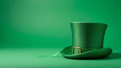 Green Top Hat on Green Background During a Festive Celebration
