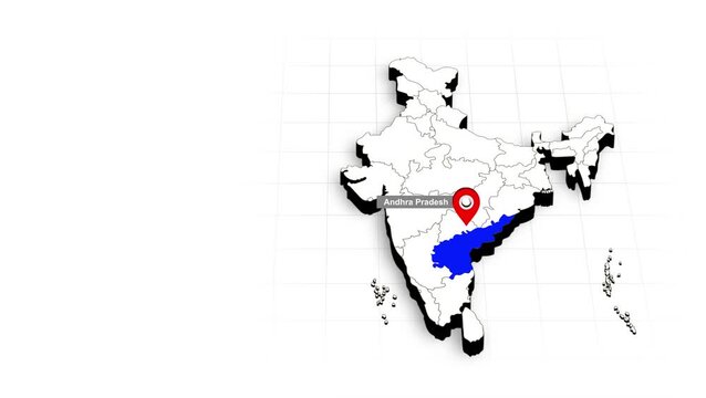 Andhra Pradesh India Map Animation Highlighted State