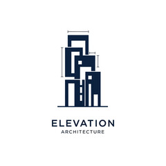 Naklejka premium Modern Architecture Firm Logo Design Concept Featuring Elevated Structures and Clean Lines in a Sophisticated Vector Illustration