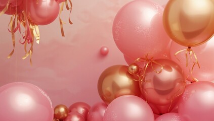 Balloons in Soft Colors Fill a Room for a Festive Celebration or Party Event