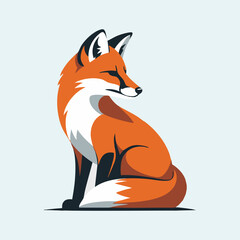 Fototapeta premium Stylized Illustration of an Orange Fox with White Patches
