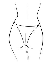 woman in a swimsuit, bikini panties, butt