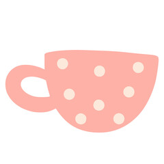 Pink polka dot cup for valentine's day celebration