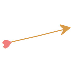 Cupid arrow with heart tail pointing right