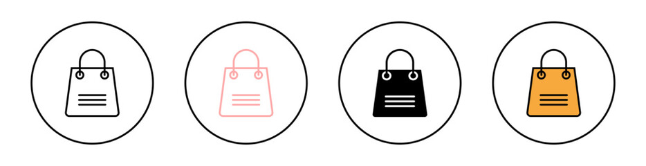 Bag Icon Set &ndash; Shopping, Handbag, Backpack, Travel and E-Commerce Symbols
