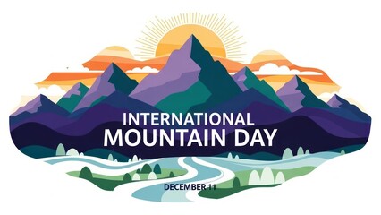 Vibrant mountain landscape celebrating International Mountain Day on December 11