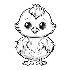 Fototapeta premium Adorable Chick Coloring Page for Kids