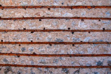 A traditional house wall constructed using wood and timber.