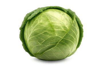 Fototapeta premium Fresh green cabbage on a transparent background for healthy recipes