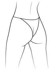 woman in a swimsuit, bikini panties, butt