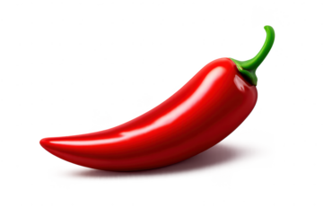 Vibrant Red Chili Pepper on a transparent background, captivating focus.