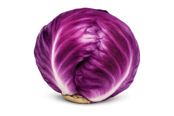 Fototapeta premium Radicchio on transparent background, vibrant red leafy vegetable art.