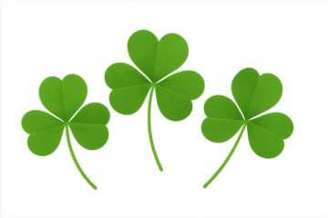 Three green shamrocks for st. Patrick's day celebration