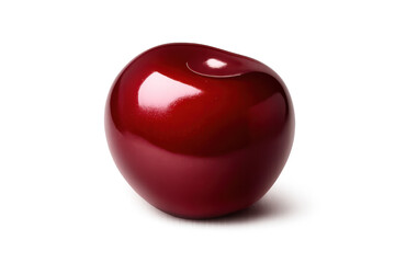 Shiny red cherry on a transparent background with beautiful light.